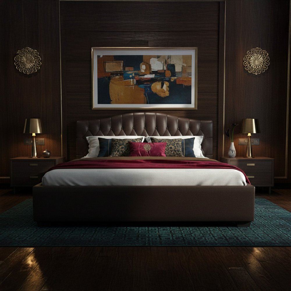 Winser Queen size Bed-Brown